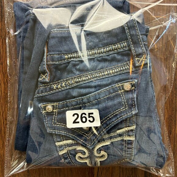 ROCK REVIVAL Buckle GWEN Boot Crystal Flap Jeans Dark Wash Women’s Size 26 - Picture 14 of 14